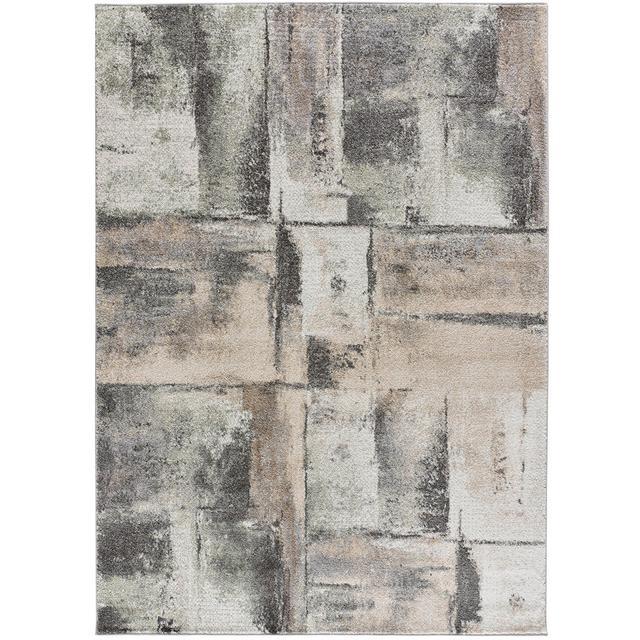 Aengus Abstract Machine Woven Grey Area Rug Borough Wharf on Productcaster.