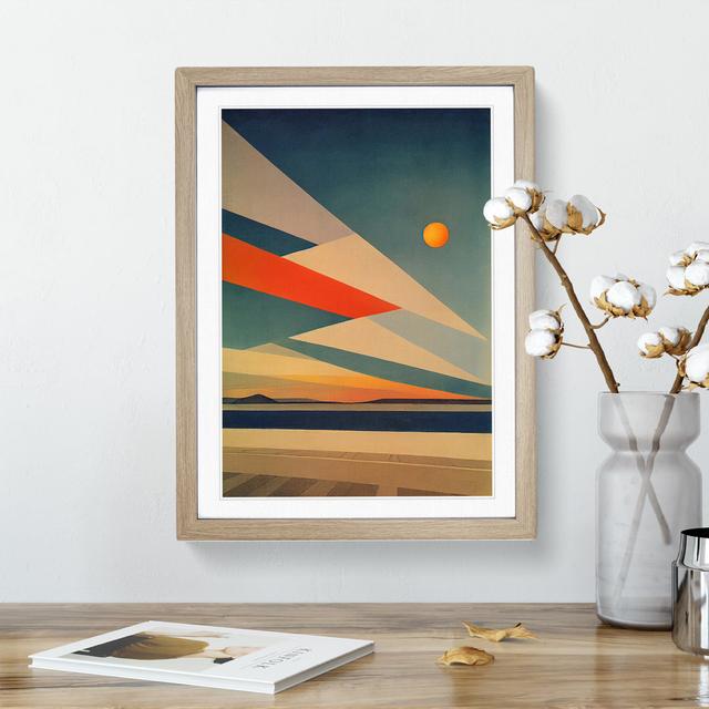 XV1022-3948X Showstopping Sunset Abstract - Print Metro Lane Format: Oak Framed, Size: 66cm H x 48cm W, Matte Colour: White on Productcaster.