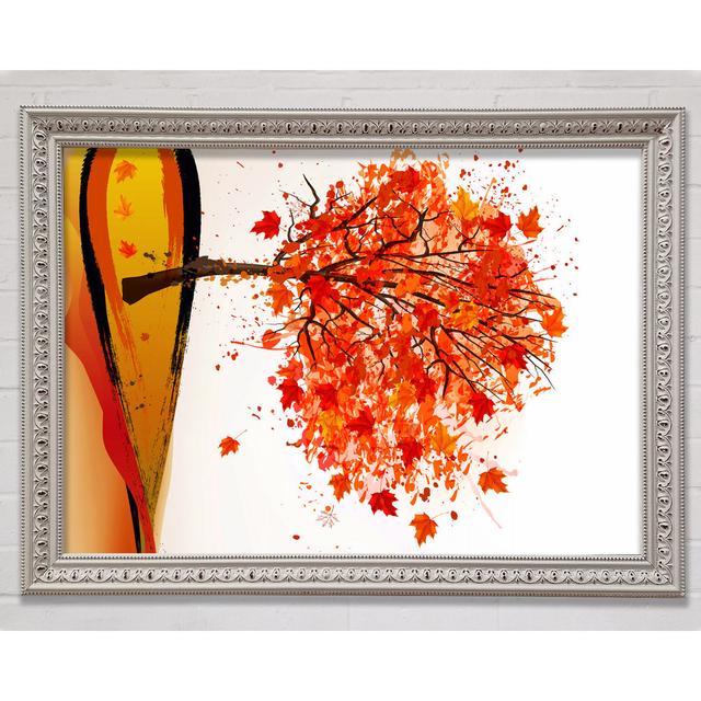 Autumn Orange Tree Framed Print Bright Star Size: 141.4cm H x 100cm W x 3cm D on Productcaster.