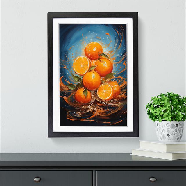 Orange Fruit Symbolism - Single Picture Frame Print on Wood Brambly Cottage Format: Black, Size: 46cm H x 34cm W x 2cm D on Productcaster.