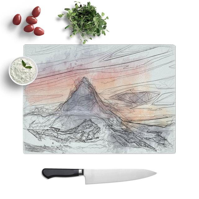 Tempered Glass Matterhorn Mountain in Zermatt Chopping Board East Urban Home Size: 28.5 cm x 39 cm on Productcaster.