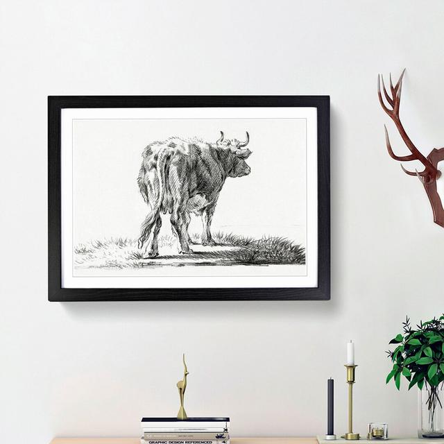 The Rear of a Cow by Jean Bernard - Picture Frame Drawing Print East Urban Home Size: 36cm H x 48cm W x 2cm D, Frame Option: Black Framed on Productcaster.