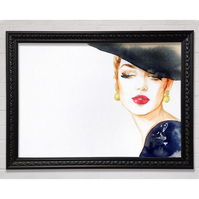 Woman In A Hat Beauty - Single Picture Frame Art Prints Mercer41 Size: 42cm H x 59.7cm W on Productcaster.