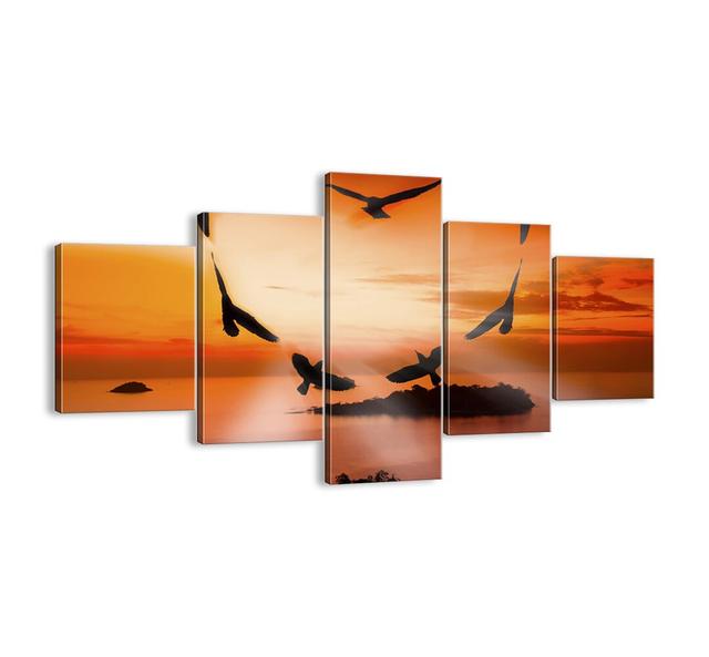 Love the World Like Birds - 5 Piece Unframed Photograph Print Set on Canvas Brayden Studio Size: 70cm H x 125cm W x 1.8cm D on Productcaster.