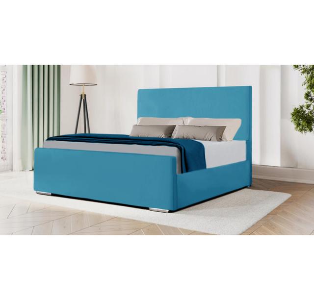 Bevilacqua Bed Brayden Studio Size: UK Super King - DE 180 x 200 cm, Colour: Teal on Productcaster.