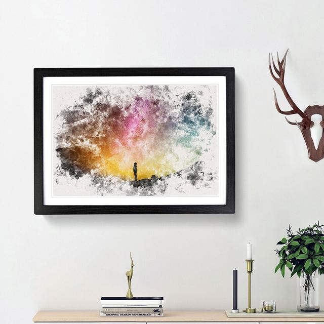 Looking up at the Stars Watercolour - Picture Frame Graphic Art Print East Urban Home Frame Option: Black Framed, Size: 62cm H x 87cm W x 2cm D on Productcaster.