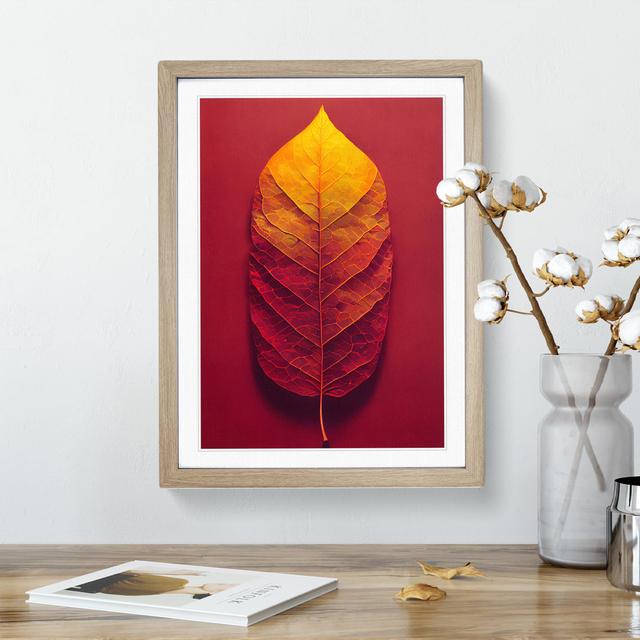 The Graceful Leaf - Single Picture Frame Print Marlow Home Co. Frame Colour: Oak Framed, Size: 34cm H x 25cm W x 2cm D on Productcaster.