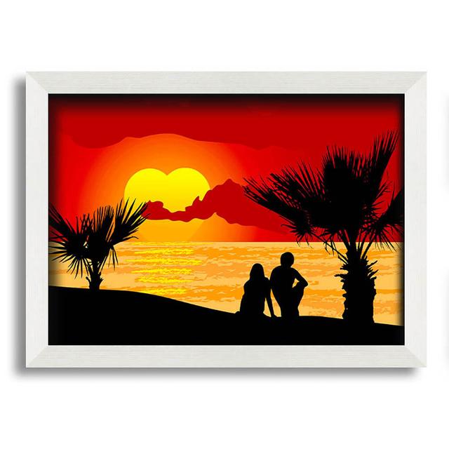 Double Sun Lovers Framed Print Wall Art Highland Dunes Size: 21cm H x 29.7cm W on Productcaster.