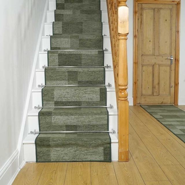 Fessenden Stair Looped Green Rug Ebern Designs Rug Size: Runner 80 x 900cm on Productcaster.