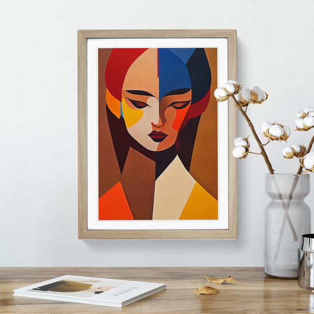 Portrait of a Woman - Picture Frame Graphic Art Metro Lane Frame Colour: Oak, Size: 64cm H x 46cm W x 2cm D on Productcaster.