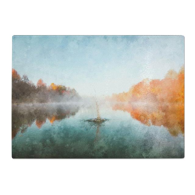 Tempered Glass Lake Splash Chopping Board East Urban Home Size: 20 cm x 28.5 cm on Productcaster.