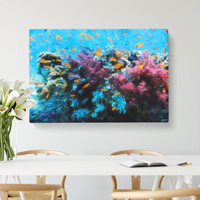 Coral Reef and Fish Vol.1 - Wrapped Canvas Graphic Art East Urban Home Size: 35cm H x 50cm W x 3cm D on Productcaster.