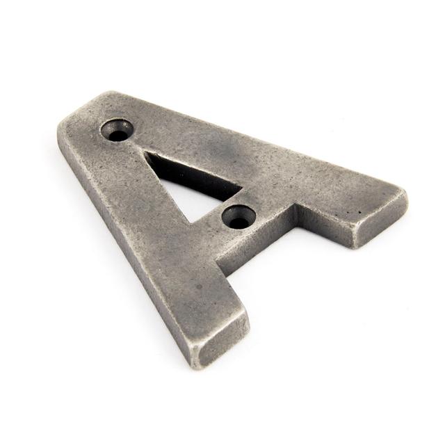 7.8cm H Metal House Letter From The Anvil Colour: Antique Pewter, Letter: A on Productcaster.