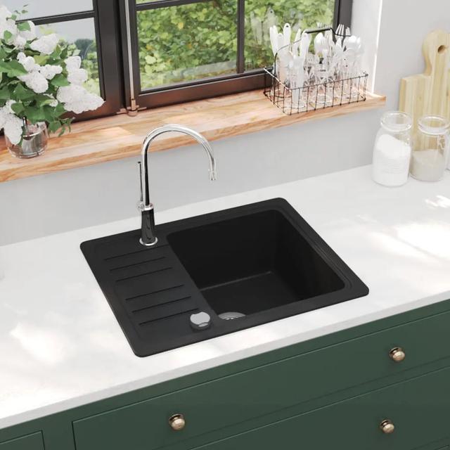 Jimena Single Bowl Inset Kitchen Sink Zipcode Design Finish: Black on Productcaster.