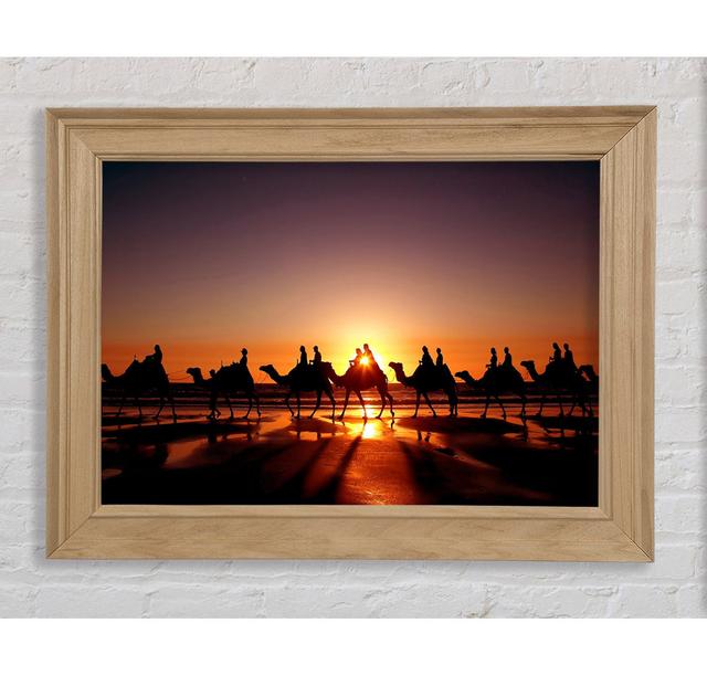 Camel Caravan - Picture Frame Art Prints Bright Star Size: 84.1cm H x 142.2cm W on Productcaster.