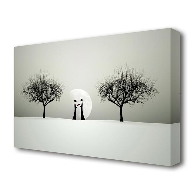 'Love Between the Trees and Moon' - Wrapped Canvas Graphic Art Print East Urban Home Size: 101.6 cm H x 142.2 cm W on Productcaster.