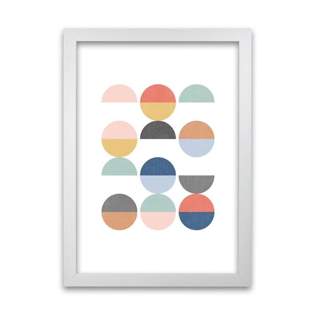 Simple Circles with Texture B - Graphic Art Print on Paper Norden Home Size: 42cm H x 30cm W x 3cm D, Frame Option: White Frame on Productcaster.