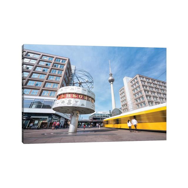 Berlin Television Tower (Fernsehturm Berlin) And World Clock (Weltzeituhr) At Alexanderplatz by Jan Becke - Wrapped Canvas Print Latitude Run Size: 20 on Productcaster.