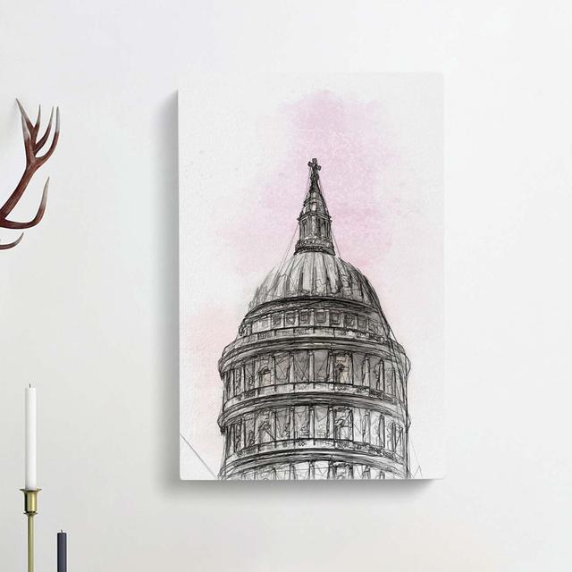 St. Paul's Cathedral Sketch in Abstract - Wrapped Canvas Drawing Print East Urban Home Size: 50cm H x 35cm W x 3cm D on Productcaster.