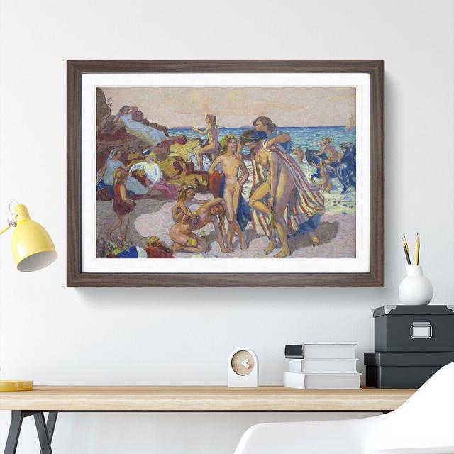 Bacchus and Ariadne by Maurice Denis - Picture Frame Painting East Urban Home Frame Option: Walnut Framed, Size: 36cm H x 48cm W x 2cm D on Productcaster.