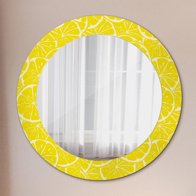 Huldar Round Glass Framed Wall Mounted Accent Mirror in Yellow East Urban Home on Productcaster.