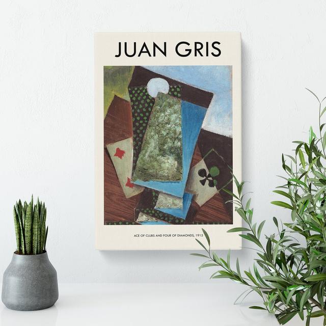 Playing Cards Print by Juan Gris - Wrapped Canvas Painting East Urban Home Size: 76cm H x 50cm W x 3cm D on Productcaster.