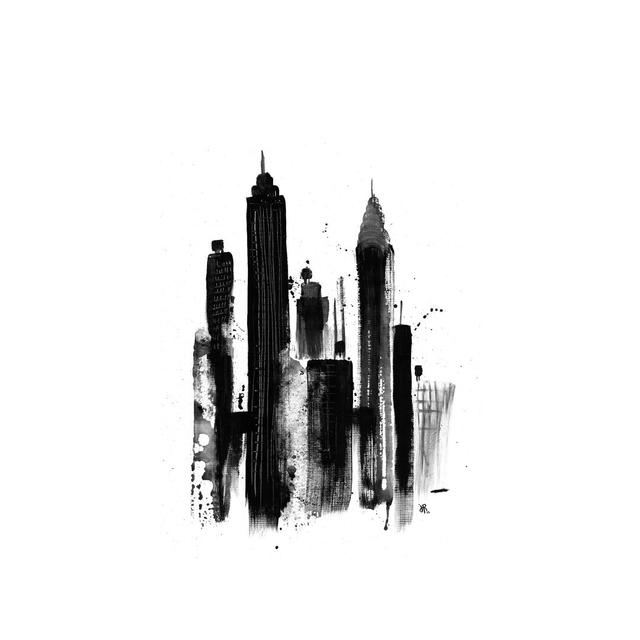 'New York I' Graphic Art on Wrapped Canvas East Urban Home Size: 152.4cm H x 101.6cm W x 3.81cm D on Productcaster.