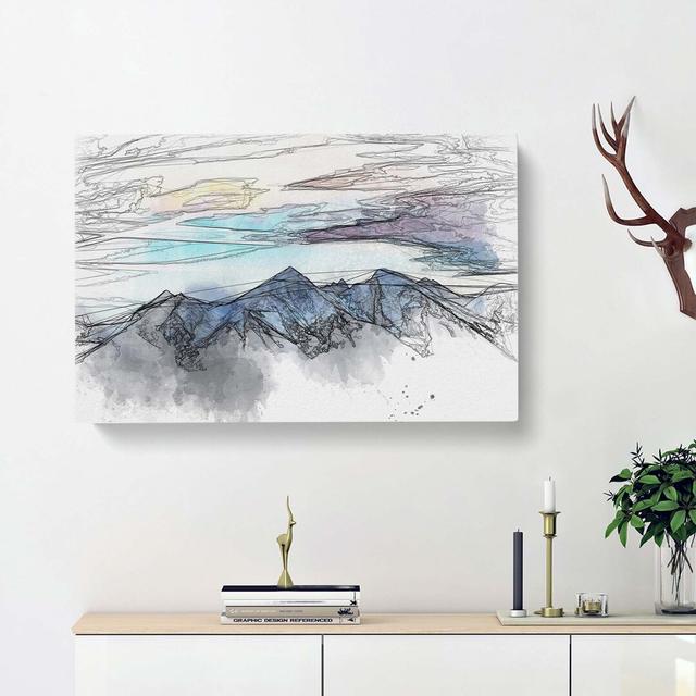 Mountains In Poland In Abstract - Wrapped Canvas Print East Urban Home Size: 35cm H x 50cm W x 3cm D on Productcaster.