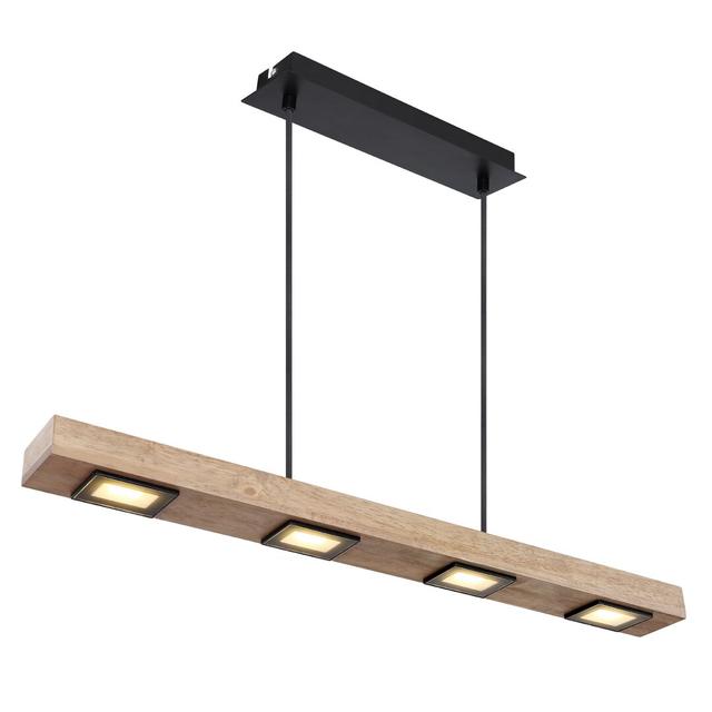 Jonathon 4-Light Kitchen Island Linear LED Pendant Natur Pur Base Finish: Black on Productcaster.