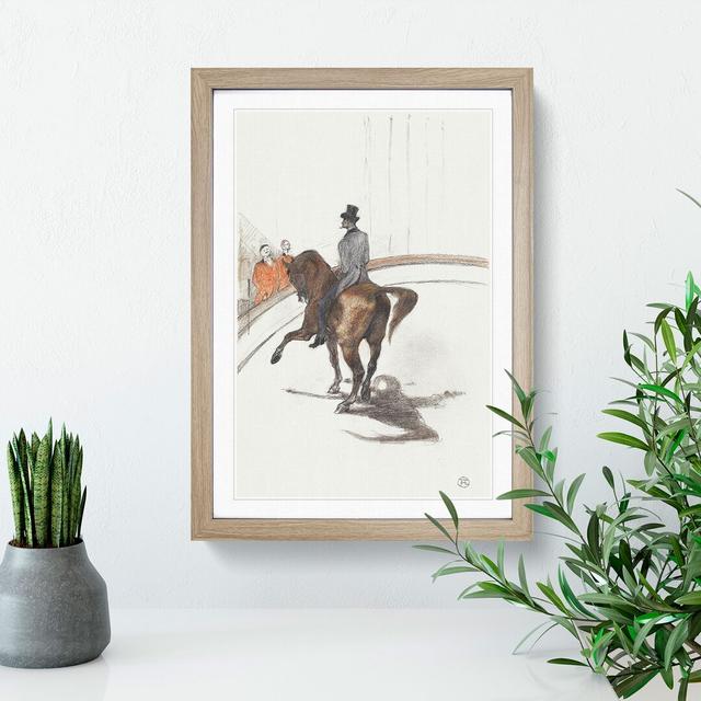 At the Circus by Henri de Toulouse-Lautrec - Picture Frame Painting East Urban Home Frame Option: Oak, Size: 90cm H x 65cm W x 2cm D on Productcaster.