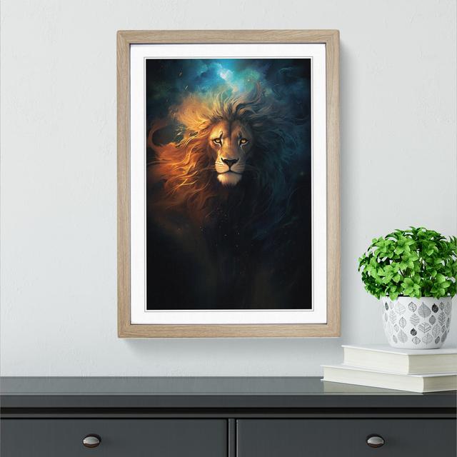 Leo Zodiac Conceptual - Single Picture Frame Print on Wood Latitude Vive Size: 34cm H x 25cm W x 2cm D, Format: Oak Framed on Productcaster.