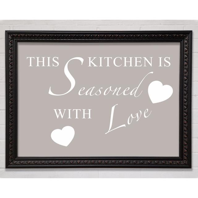 Kitchen Quote This Kitchen Is Seasoned With Love Dusty Pink - Print Bright Star Size: 100cm H x 141.4cm W x 3cm D, Colour: Beige on Productcaster.