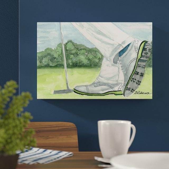 On the Links by Glenda Roberson - Wrapped Canvas Painting Print East Urban Home Size: 30cm H x 45cm W on Productcaster.