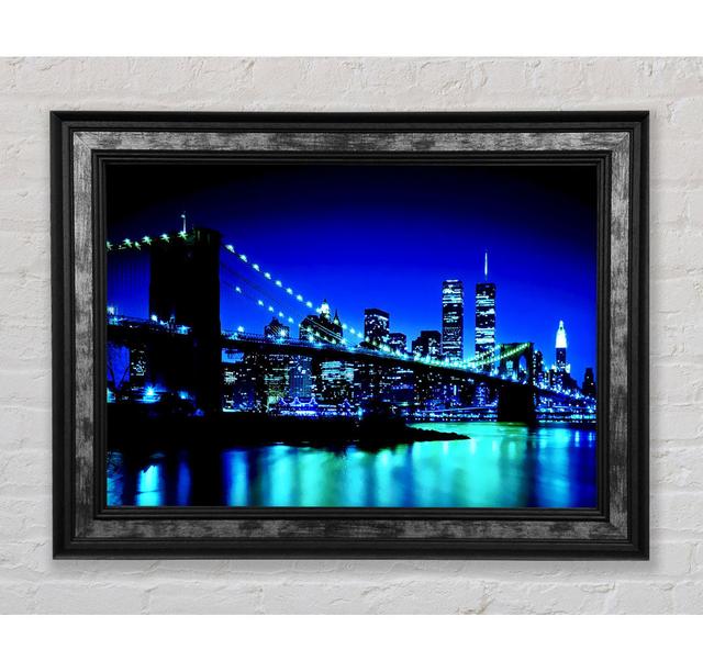 New York City Blue Nights - Single Picture Frame Art Prints Bright Star Size: 42cm H x 59.7cm W x 8cm D on Productcaster.