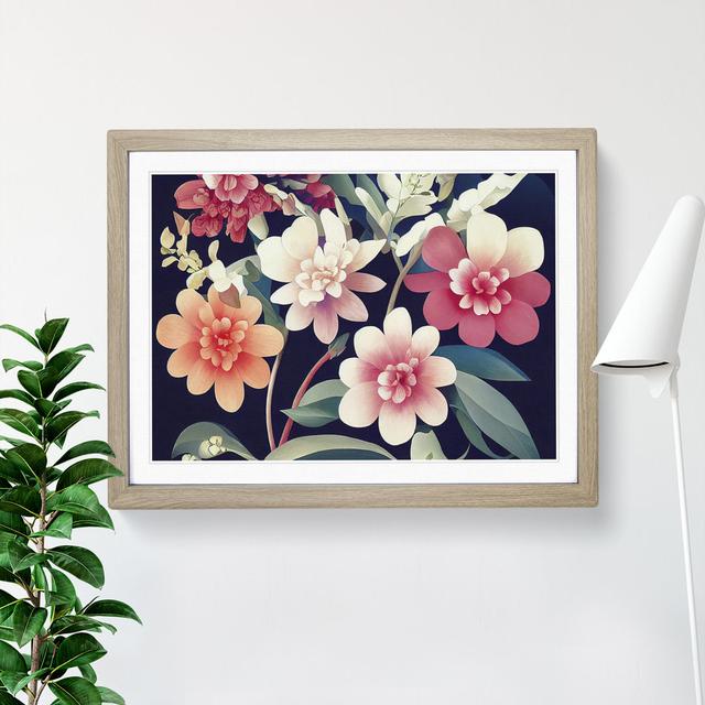 Illuminated Flowers - Single Picture Frame Print Marlow Home Co. Size: 46cm H x 64cm W, Frame Colour: Grey on Productcaster.