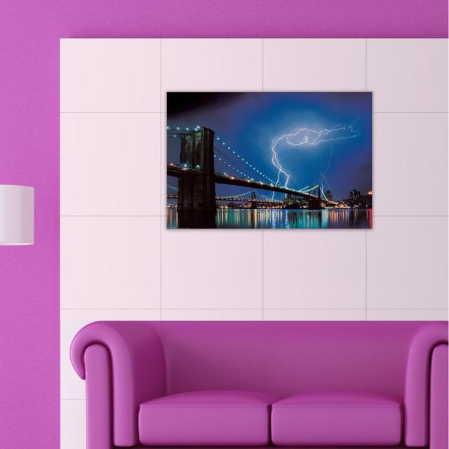 Brooklyn Bridge (Lightning) by Brooklyn - Single Picture Frame Print on MDF 17 Stories on Productcaster.