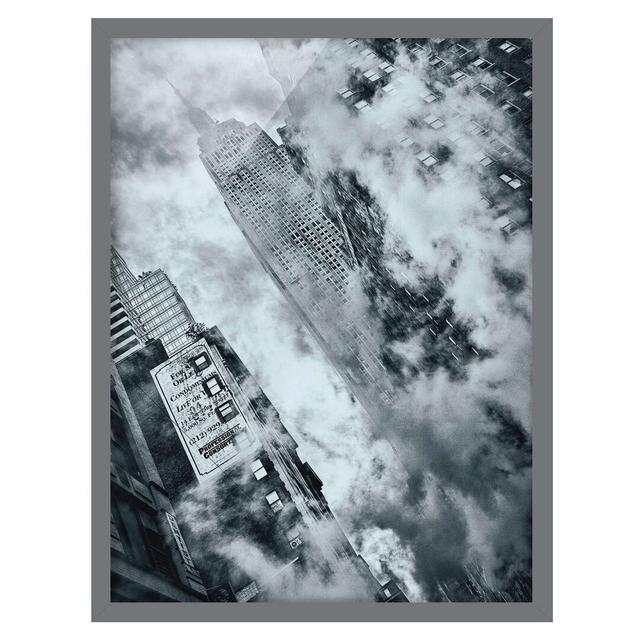 Facade of the Empire State Building - Picture Frame Graphic Art Fairmont Park Frame Option: Grey Framed, Size: 55cm H x 40cm W x 2cm D on Productcaster.