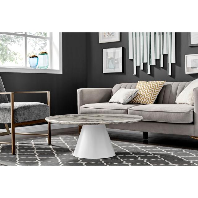 Eubanks Statement Pedestal Coffee Table - Luxury Living Room Centre Table Furniture Box on Productcaster.