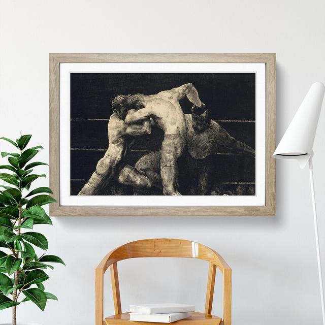 A Stag at Sharkey's by George Bellows - Picture Frame Painting on MDF East Urban Home Size: 27cm H x 36cm W x 2cm D, Frame Option: Oak Framed on Productcaster.