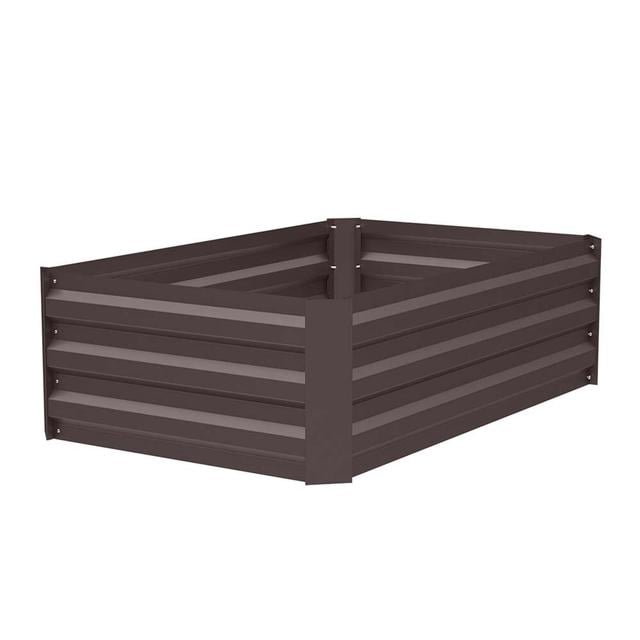 Brunswick Metal Planter Box Freeport Park Colour: Brown, Size: 30cm H x 100cm W x 60cm D on Productcaster.