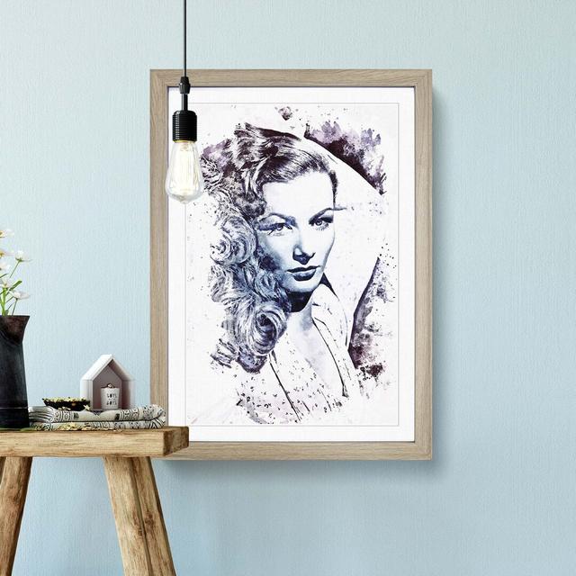 Veronica Lake in Abstract - Picture Frame Painting Print East Urban Home Frame Option: Oak, Size: 91cm H x 60cm W x 2cm D on Productcaster.