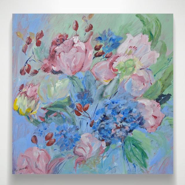 'Rosy Posy' by Valerie Johnson Painting Print on Wrapped Canvas Lily Manor Size: 25cm H x 25cm W on Productcaster.