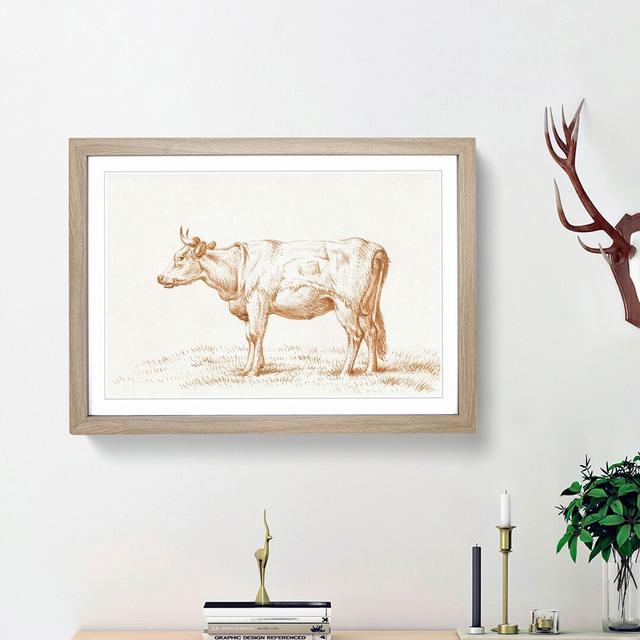 The Study of a Cow by Jean Bernard - Picture Frame Painting Print East Urban Home Frame Option: Oak Framed, Size: 48cm H x 65cm W x 2cm D on Productcaster.