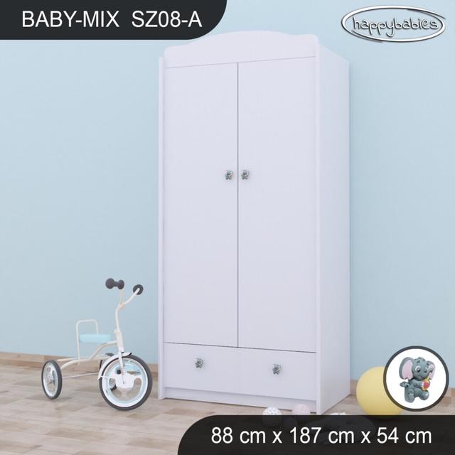 Kleiderschrank Happy Babies Farbe: Weiß on Productcaster.