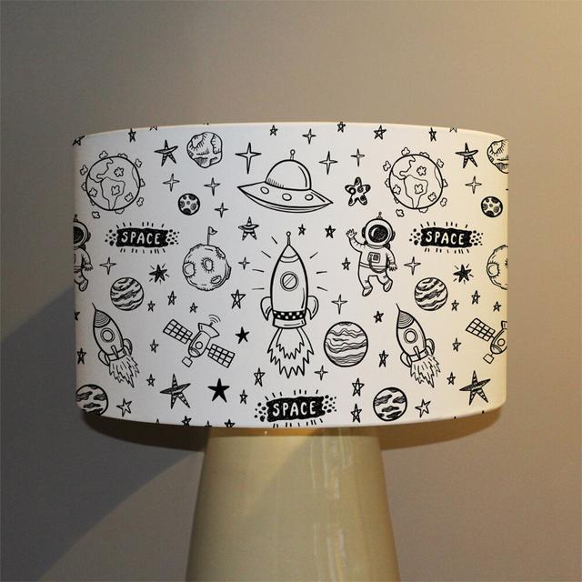 Cotton Drum Lamp Shade ( Screw On ) in Multi East Urban Home Size: 22cm H x 25cm W x 25cm D on Productcaster.