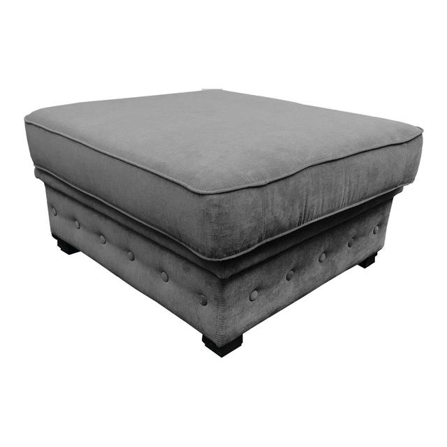 Allegra 82cm Wide Tufted Rectangle Solid Colour Standard Ottoman Lark Manor Upholstery Colour: Dark Grey on Productcaster.