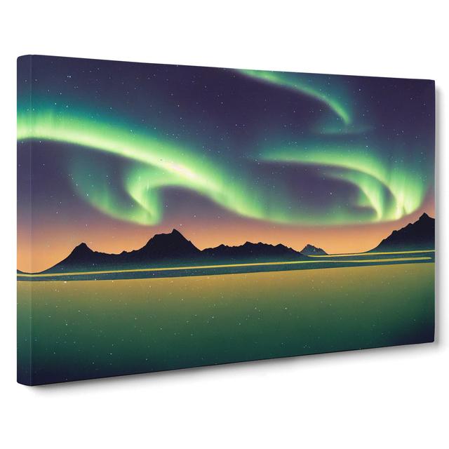 Terrific Northern Lights - Wrapped Canvas Graphic Art Latitude Run Size: 40cm H x 60cm W x 3cm D on Productcaster.