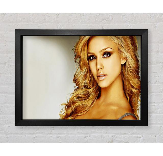 Jessica Alba - Print Brayden Studio Format: Black Framed Paper, Size: 100cm H x 141.4cm W x 3.4cm D on Productcaster.