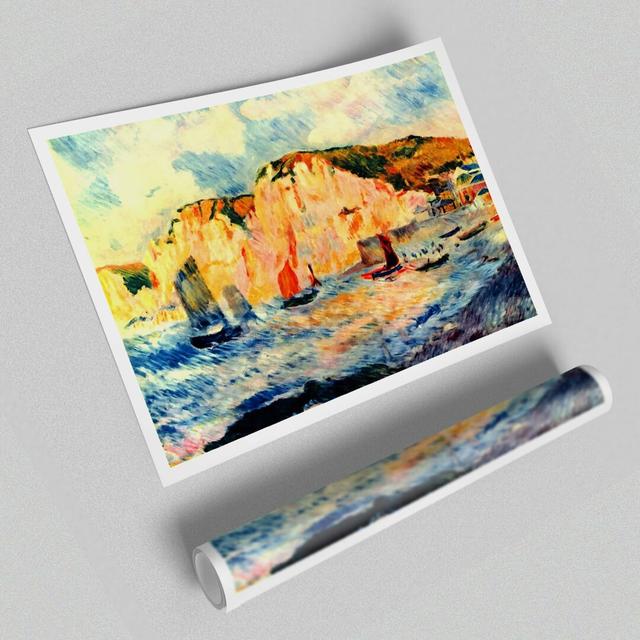 Renoir Sea and Cliffs - Graphic Art Print on Paper East Urban Home Size: 42 cm H x 59.4 cm W on Productcaster.