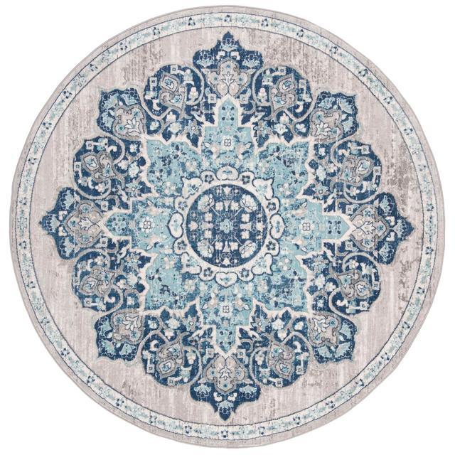 Light Blue/Grey Rug Mistana Rug Size: Round 200cm on Productcaster.